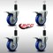Service Caster 4'' SS Blue Poly Swivel 1-1/4'' Expanding Stem Caster Set Total Lock Brake, 4PK SCC-SSEXTTL20S414-PPUB-BLUE-114-4 - alternate 2